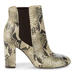 NWT Sam Edelman "Case" Snake Print Python Ankle Heel Boots | Women's Size 7.5